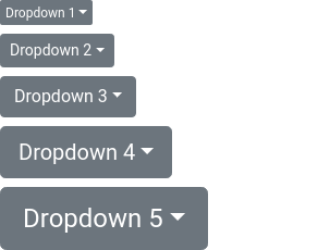 Dropdown menu sizes