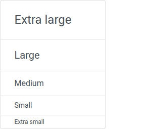 List group item sizes