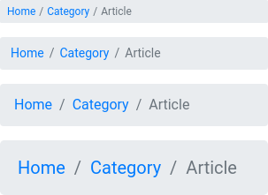 Breadcrumb sizes