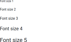 Font sizes