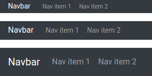 Navbar sizes