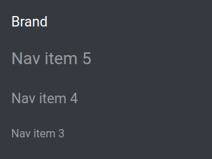Sidebar nav sizes
